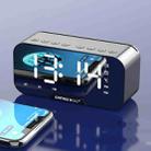 EARISE G10 Wireless Bluetooth Speaker With FM Mini Plug-in Card Mirror Alarm Clock Sound(Black) - 1