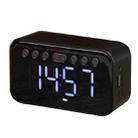 AI Intelligent Wireless Bluetooth Speaker Inserting Card Clock Portable Audio, Style: Standard Edition (Black) - 1