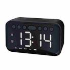 AI Intelligent Wireless Bluetooth Speaker Inserting Card Clock Portable Audio, Style: Charging Edition (Black) - 1