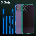 For iPhone 14 3 Sets Luminous Border Film Dustproof  Side Film(Blue) - 1