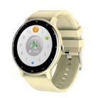 BW0223 Heart Rate/Blood Oxygen/Blood Pressure Monitoring Bluetooth Smart Calling Watch, Color: Silicone Beige - 1