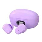 T2 LED Digital Display Magnetic Suction Mini Noise Reduction Wireless Bluetooth TWS Earphone(Orange Flower Purple) - 1