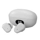 T2 LED Digital Display Magnetic Suction Mini Noise Reduction Wireless Bluetooth TWS Earphone(Moon White) - 1
