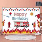 1.5x1m Fire Engine Happy Birthday Party Scene Backdrop For Photojournalism(MDU04234) - 1