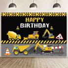 1.5m x 1m  Construction Vehicle Series Happy Birthday Photography Background Cloth(Mdn09841) - 1