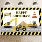 1.5m x 1m  Construction Vehicle Series Happy Birthday Photography Background Cloth(Mdz00628) - 1