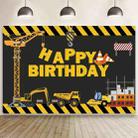 1.5m x 1m  Construction Vehicle Series Happy Birthday Photography Background Cloth(Mdn08682) - 1