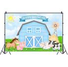 1.5m X 1m Cartoon Farm Animals Photography Backdrop Birthday Party Background Decoration(MDM10761) - 1