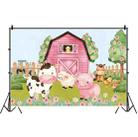 1.5m X 1m Cartoon Farm Animals Photography Backdrop Birthday Party Background Decoration(MDN12241) - 1