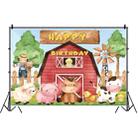 1.5m X 1m Cartoon Farm Animals Photography Backdrop Birthday Party Background Decoration(MDN12821) - 1