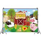 1.5m X 1m Cartoon Farm Animals Photography Backdrop Birthday Party Background Decoration(MSC01646) - 1