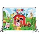 1.5m X 1m Cartoon Farm Animals Photography Backdrop Birthday Party Background Decoration(MSC01666) - 1