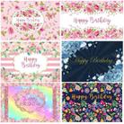 1.5m x 1m Flower Series Happy Birthday Party Photography Background Cloth(MSD00695) - 2
