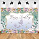 120 x 80cm Mermaid Happy Birthday Photography Background Cloth(12002575) - 1