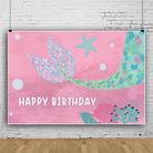 120 x 80cm Mermaid Happy Birthday Photography Background Cloth(12101789) - 1