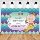 120 x 80cm Mermaid Happy Birthday Photography Background Cloth(11401122) - 1