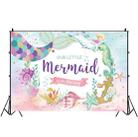 120 x 80cm Mermaid Happy Birthday Photography Background Cloth(12010125) - 1