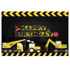 1.2m x 0.8m Construction Vehicle Series Happy Birthday Photography Background Cloth(12008733) - 1