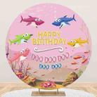 1m x 1m Underwater Mermaid Birthday Party Photography Washed With Elastic Circular Background Cloth(MDN11653) - 1