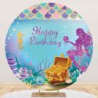 1m x 1m Underwater Mermaid Birthday Party Photography Washed With Elastic Circular Background Cloth(MDN11654) - 1