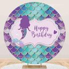 1m x 1m Underwater Mermaid Birthday Party Photography Washed With Elastic Circular Background Cloth(MDN11685) - 1