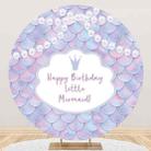 1m x 1m Underwater Mermaid Birthday Party Photography Washed With Elastic Circular Background Cloth(MDN11906) - 1