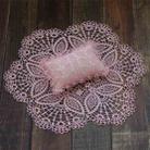 Hollow Lace Round Blanket + Pillow Suit Baby Photography Props(Pink) - 1