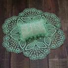 Hollow Lace Round Blanket + Pillow Suit Baby Photography Props(Light Green) - 1