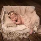 Hollow Lace Round Blanket + Pillow Suit Baby Photography Props(Khaki) - 2