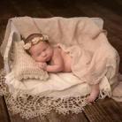 Hollow Lace Round Blanket + Pillow Suit Baby Photography Props(Beige) - 2