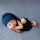 Newborn Photography Clothing Baby Photography Fur Ball Knitted Long Tail Hat(Green) - 4