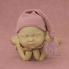 Newborn Photography Clothing Baby Photography Fur Ball Knitted Long Tail Hat(Taro Color) - 1