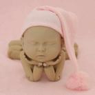 Newborn Photography Clothing Baby Photography Fur Ball Knitted Long Tail Hat(Pink) - 1