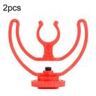 2pcs Microphone Mounting Bracket Cold Shoe Mount Mic Holder(Red) - 1
