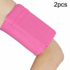 2pcs Outdoor Fitness Mobile Phone Arm Bag Sports Elastic Armbands(Rose Red) - 1