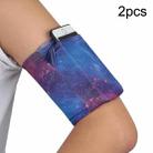 2pcs Outdoor Fitness Mobile Phone Arm Bag Sports Elastic Armbands(Starry Sky) - 1