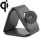 QGeeM WC07 3 In 1 Foldable Magnetic Phone Wireless Charger, US Plug(Black) - 1