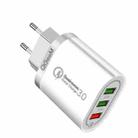 QGeeM QG-CH03 3 In 1 3A Smart Protection Universal Fast Charger(White EU Plug) - 1