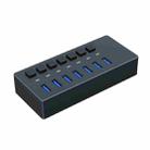 HS081 USB3.0 HUB 7 Ports Computers Separator Independent Switch Button Read Hard Disk(Black) - 1