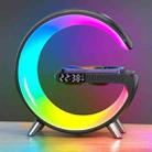 N69 G-shaped Smart RGB Ambient Light Clock Bluetooth Speaker with Wireless Charger(Black) - 1