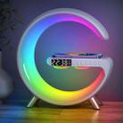 N69 G-shaped Smart RGB Ambient Light Clock Bluetooth Speaker with Wireless Charger(Light Grey) - 1