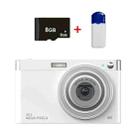 C13 2.88 inch 4K 8X Optical Zoom Telescopic Lens HD Digital Camera, Spec: White+Card Reader+8G - 1