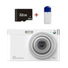 C13 2.88 inch 4K 8X Optical Zoom Telescopic Lens HD Digital Camera, Spec: White+Card Reader+32G - 1