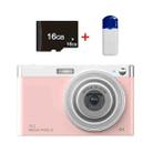 C13 2.88 inch 4K 8X Optical Zoom Telescopic Lens HD Digital Camera, Spec: Pink+Card Reader+16G - 1