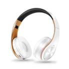 LPT660 Bluetooth Wireless Headset HIFI Stereo Sports Headphones(White+Gold) - 1