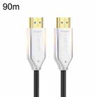 2.0 Version HDMI Fiber Optical Line 4K Ultra High Clear Line Monitor Connecting Cable, Length: 90m With Shaft(White) - 1