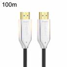 2.0 Version HDMI Fiber Optical Line 4K Ultra High Clear Line Monitor Connecting Cable, Length: 100m With Shaft(White) - 1