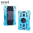 For AirTag Tracker Card Holder Metal Anti-Theft RFID Wallet(B Model Blue) - 1