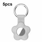 For AirTag 5pcs AT03 Tracker Case Positioning Anti-loss Device Storage Keychain Cover(Grey) - 1