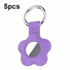 For AirTag 5pcs AT03 Tracker Case Positioning Anti-loss Device Storage Keychain Cover(Purple) - 1